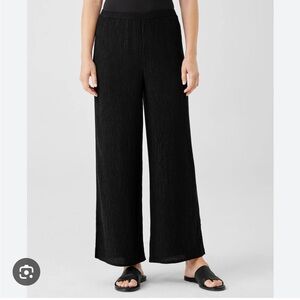 NWT Eileen Fisher Woven Plisse Straight Pant